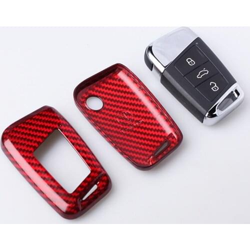 Fashion Carbon Fiber Key Shell Cover Case Remote For New Magotan Passat B7 B8 CC Magotan R36 B7L 2018 Car Key Sticker