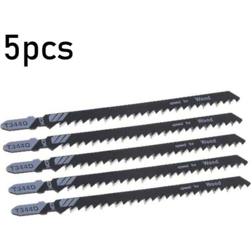 5Pcs HCS Jig Saw Blade Set For Hard Wood Curve Cutting Power Tool T Shank T344D