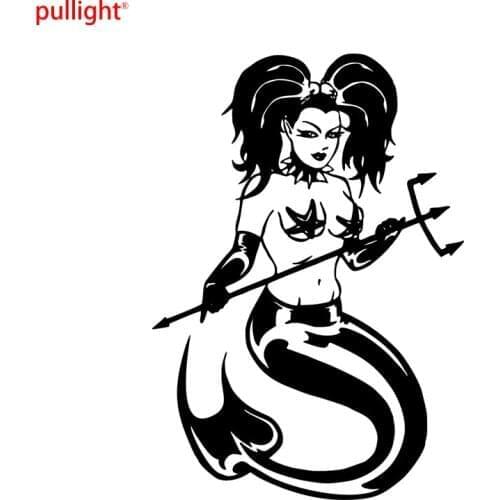 Attractive Mermaid Girl Fish Tail Fantasy Trident Car Truck Window Vinyl Decal Sticker