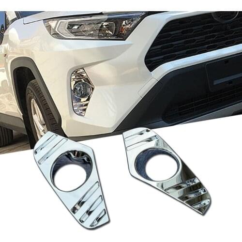 Front Fog Lamp Light Frame Cover Trim For Toyota RAV4 RAV 4 LE XLE Limited Hybrid 2019 Car Accessories Exterior ABS Chrome