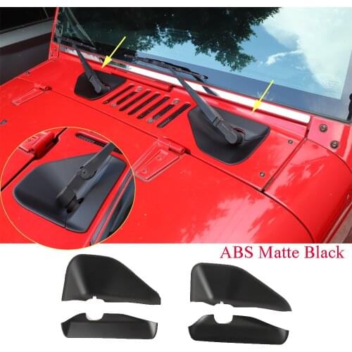 ForJeep Wrangler JK 2007-2017 Front Window Windshield Wiper Base Trim Matte Black