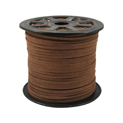 100yards/Roll Faux Suede Cord, Camel, about 3mm wide, 1.5mm thick, diy Bracelet jewelry decorative accessories