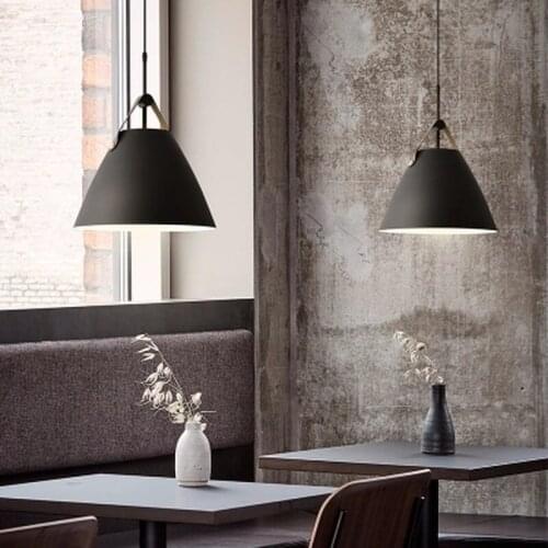 Nordic simple black white pendant light E27 LED modern hanging lamp for bedroom living room hotel restaurant cafe dining room
