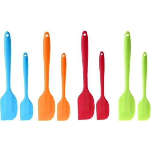 2Pcs Cake Tools Silicone Spatulas Cake Dough Scraper Mixing Batter Scraper Brush Butter Mixer Cake Brushes Kitchenware Baking