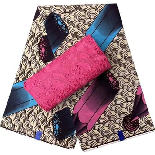 Fashion show same design African new design wax price fabric soft wax 3 yard wax +2.5 yards cotton JF-100