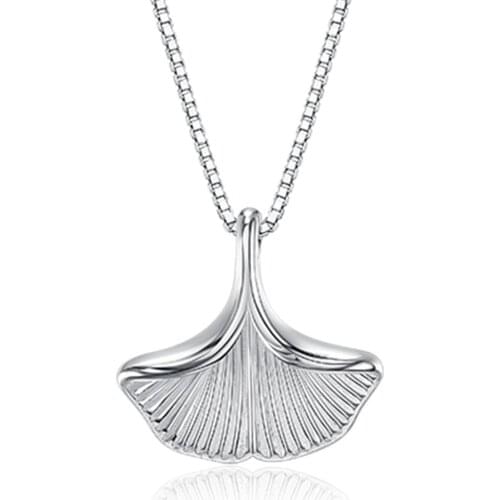 ZEMIOR S925 Sterling Silver For Women Necklace Ginkgo Leaf Good Looking Pendant Handmade Collarbone Chains Fine Jewelry 2021