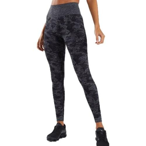 High Waist Seamless Yoga Pants Female Push Up Hip Camouflage Fitness Pants Running Exercise Gym Tights Breathable Fast Dry Femme