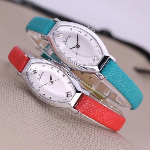 Julius Womens Watch Japan Quartz Hours Lady Clock Fine Fashion Dress Bracelet Rhombus Real Leather Girls Birthday Gift No Box