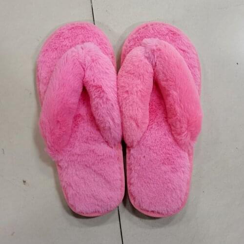 Winter Women House Slippers Faux Fur Fashion Warm Shoes Woman Slip on Flats Female Slides Black Pink cozy home furry slippers