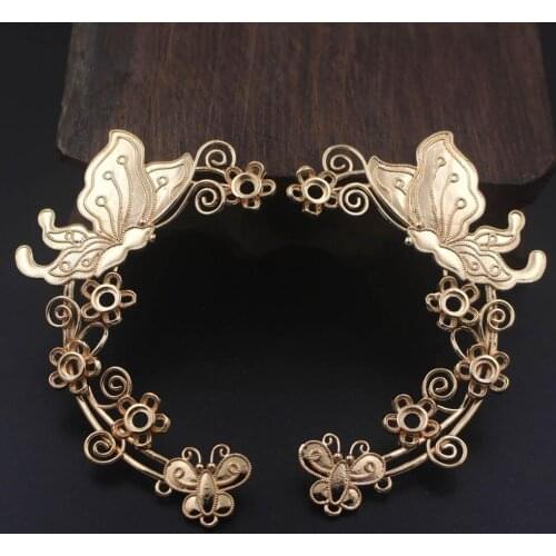 2pairs Quality Brass Metal Casted Rabbit Cloudy Butterfly Flower Charms Stamping Decoration Findings for DIY Jewelry Accessories