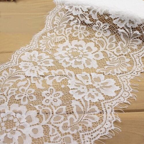 3Yards/pcs 27.5cm wide bilateral eyelashes black white embroidery large flower lace skirt wedding dress trim lace AC555