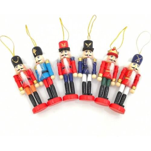 6Pcs Nutcracker Puppet Ornaments Desktop Decoration Cartoons Walnuts Soldiers Band Dolls Children Gifts Christmas Home Decor