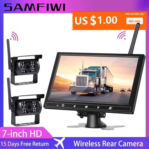 7 inch 12-24V wireless trucK monitor in car screen with Rear View Camera Car TV For Bus RV Trailer Excavator Reverse iamge