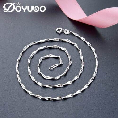 DOYUBO European Design 925 Sterling Silver Clavicle Chain Womens Fashion S925 Pure Silver Necklace Fine Jewelry VG020