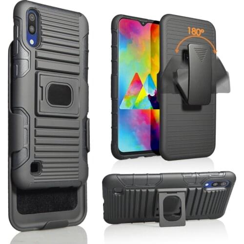 For Samsung Galaxy A10 A20 30 A50 Case Heavy Duty Magnetic Finger Ring Kickstand Armor Case + Belt Swivel Clip Holster Cover