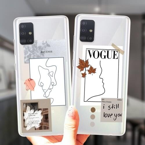 Artistic Label Face Letter Lines Art Phone Case For Samsung A51 A71 A21S A50 A70 A01 A10 A11 A20 A30 A31 A40 A41 Silicone Cover