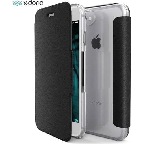 X-Doria Defense Flip Wallet Case For iPhone 7 8 Plus Luxury PU Leather Engage Folio Phone Case Cover Built-in Card Slot Fundas