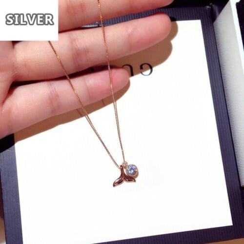 Net red necklace female niche mermaid princess tail short clavicle chain simple forest personality cadenas de plata 925 mujer