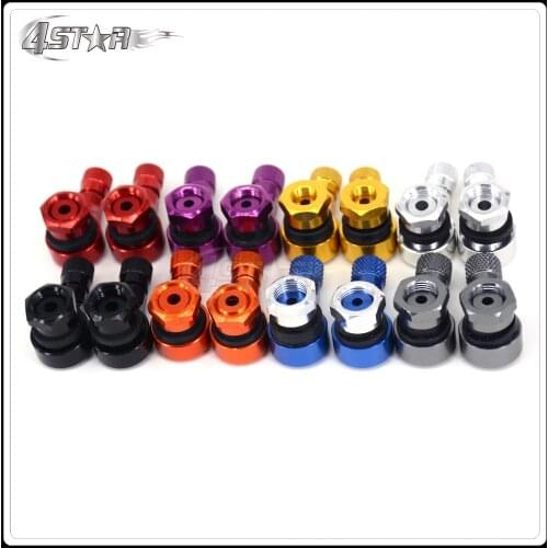 CNC 2pcs Titanium Universal Motorcycle Aluminum 90 Degree Wheels Tire Tyre Valve Stems Caps For YZF R1 R6 GSXR ZX6R ER6N S1000RR