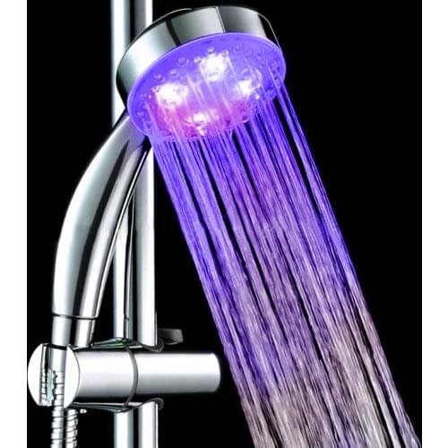 Colorful Romantic Automatic Magic 7 Color Rainfall Shower Head 4 LED Lights Handing Round Head Bath Bathroom Water Shower Heads