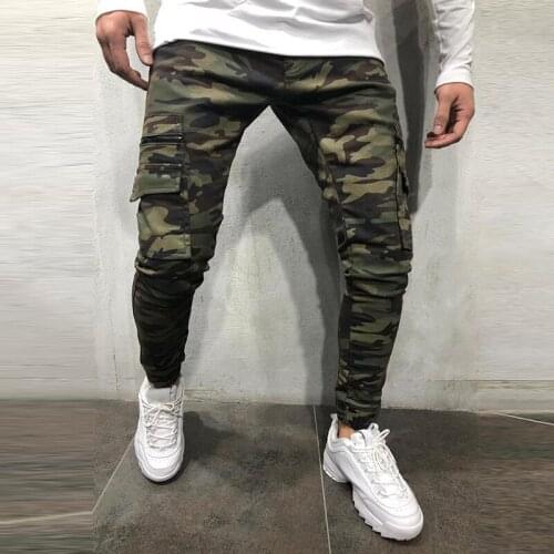 Men Jeans Camouflage Multi Pocket Jeans Male High Waist Denim Pants Skinny Trousers Streetwear Men Fashion Jeans