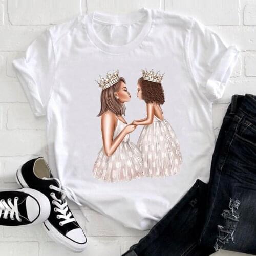 Women Clothing Elegant Girl Daughter Mama Mom Mother Love 90s Summer Clothes Print Tshirt Female Tee Top Graphic T-shirt