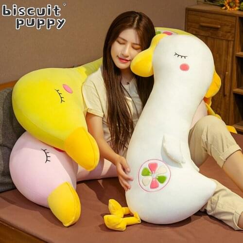 New 80-120CM Giant Cute Duck Goose Plush Toys Cute Stuffed Soft Animal Sleep Pillow for Children Kids Birthday Christmas Gifts