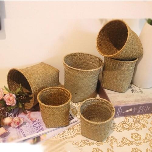 Seagrass Hand Woven Flower Basket Flower Pot Flower Arrangement Willow Wicker Fake Flower Basket Flower Device Flower garden