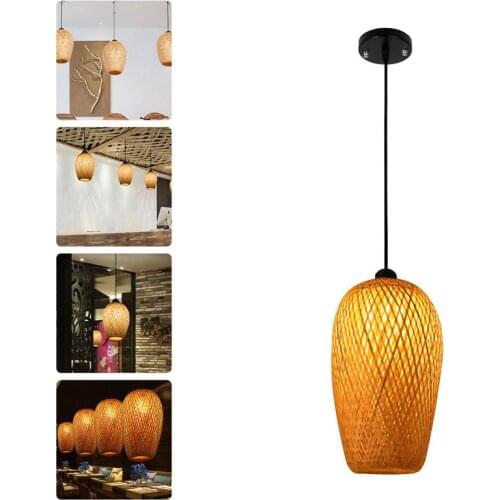 Classic Chinese Zen Style Bamboo Woven Ceiling Lamp Hanging Chandelier For Home Cafe Bar Lounge Decoration