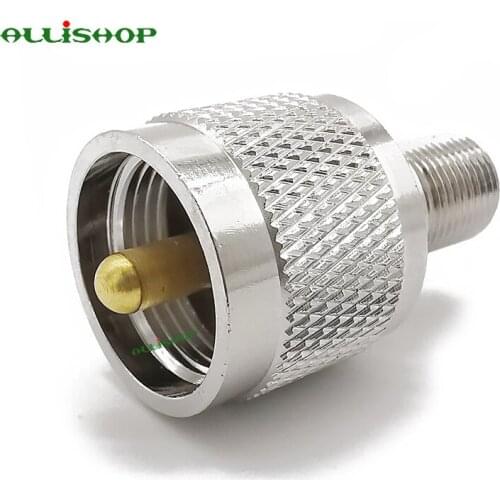 RF Coaxial Coax Adapter F Female to UHF Male PL-259 SO239 RF Connector UHF Male to F Female Jack Connector for Wi-Fi TV Antenna