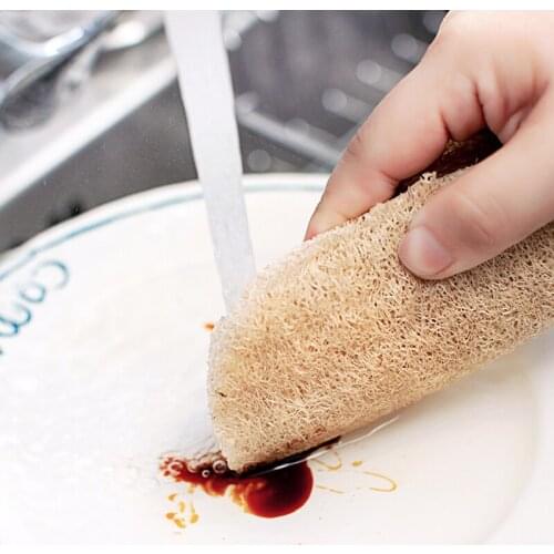Kitchen Accessories Soft Loofah Sponge Dishwashing Cloth Fruits Vegetables Cleaning Tools Loofa Kitchen Bowl Cleaing Scrubber