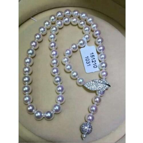 HOT SELL classic Long 9-10mm round white pearl necklace 24"