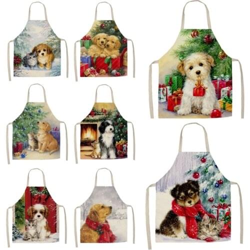 Cute dog cooking korean kitchen supplies kawaii apron apron black apron cooking accessories kitchen apron apron for men smock