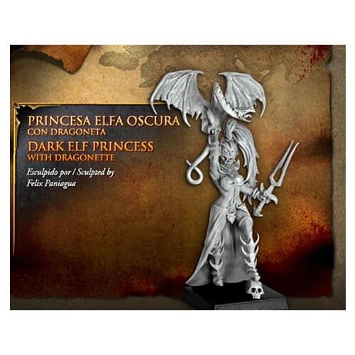30mm Dark Elf Princess and Magic PigeonHordes Tribe Oro Los Una the Skyhunter