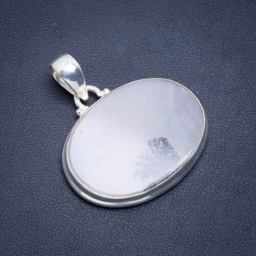 Natural Scenic Dendritic Agate Handmade Unique 925 Sterling Silver Pendant 1.5" A1925