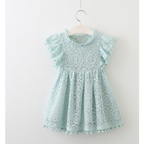 2021Girls Dress New Style Summer Kids Bright color Cute Lace Dress Children Sleeveless Princess Dress Children Clothes Dresses