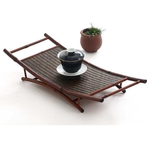 Chinese Style Natural Bamboo Coaster Teacup Teapot Coffee Cup Mug Storage Holder Cake Dessert Bread Snack Organizer Tray Plate