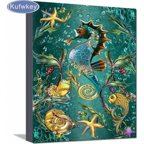 Full square/round 5D DIY diamond painting animal"seahorse "3D embroidery pattern cross stitch kit mosaic home decor stickers
