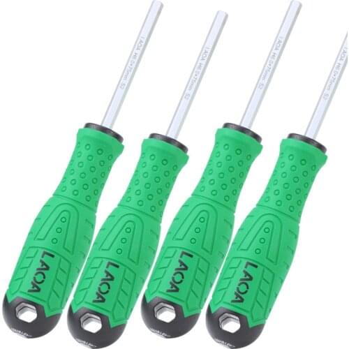 LAOA Professional S2 Hexagon Screwdriver Straight Rod Flat Head Inner Angle Batch with Magnetic Screwdrivers Hand Tools