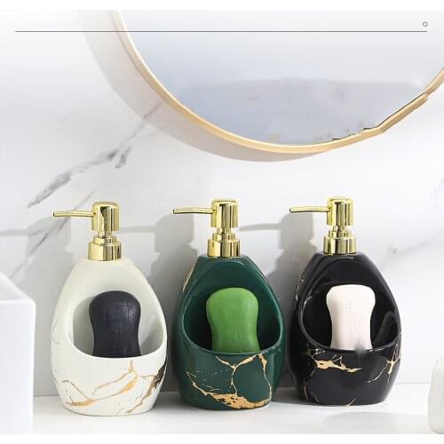 Simple and Creative Ceramic Pressing Lotion Bottle Home Hotel Bathroom Hand Sanitizer Shower Bottle Hotel Bathroom Decoration