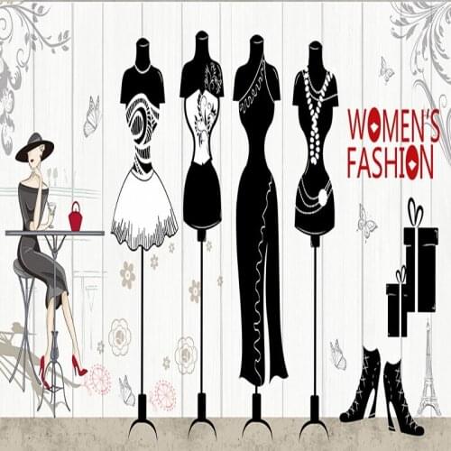 Dropship Colomac Black And White Wallpaper Modern Handmade Mural Princess Dress Mural 3d Wall Wallpaper Tapeta 3d Do Sypialni