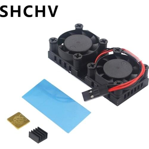 Raspberry Pi 4 Dual Fan with Heatsink Cooling System Double Cooling Fan Cooler Radiator suitable for Raspberry Pi 3 3B Plus
