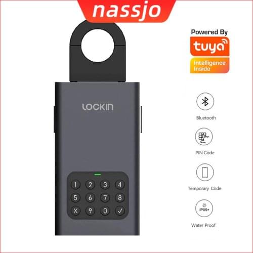 Nassjo Tuya APP Smart Key Safe Storage Box Wall Mounted Hidden Secret Organizer Box with Password unlock House Car Spare Key Box