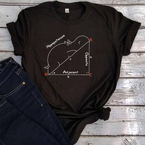 Funny Hippo Shirt 2021 Teacher Gift Tops Hippo Math Tshirt Gift Hippo Tee 2021 Women Back To School Plus Size Streetwear