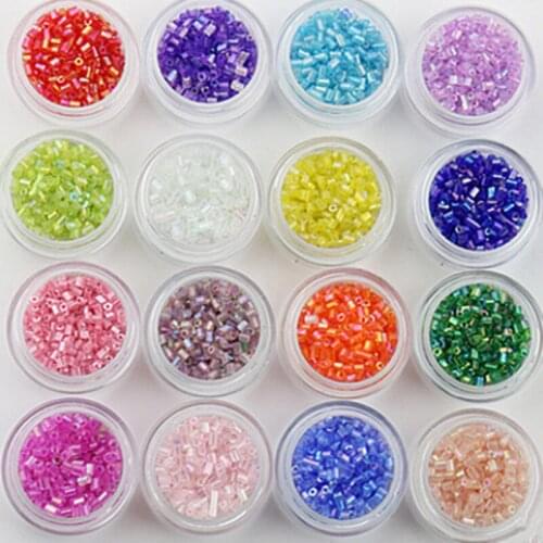 Glass Tube Beads Straight Tube DIY Beads Rice Beads Handmade Decoration Materials 2x2mm * 1000pcs / 2x4mm * 500pcs