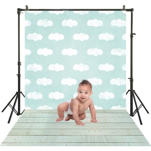 Traditional Studio Backdrop Painting White Cloud On Green Photography Polyester Cloth Back Drops Baby Portrait Booth Backgrounds
