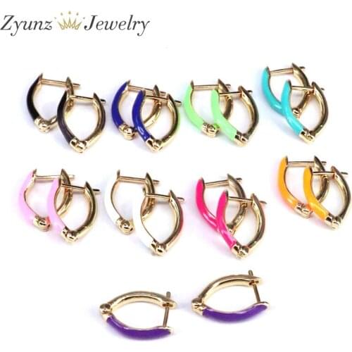 10 Pairs, Neon Enamel V Hoops for Women Gold-Color Statement Jewelry Vintage Boho Geometric Earrings 2020 Brincos Gifts