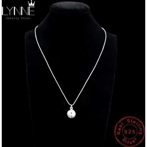 New Trendy 925 Sterling Silver Cute Ball Pendant Necklace Hollow Ball Clavicle Necklace Female Charm Jewelry For Women Present