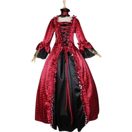 Womens Civil War Dress Gothic Lolita Medieval Renaissance Southern Belle Costumes Ball Gowns Evening Dress Halloween Costume