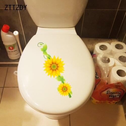 ZTTZDY 8.5*24CM Cartoon Hand Drawn Sunflower Children Room Wall Decal Toilet Sticker Decoration T2-0259